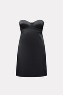 Black bustier mini dress by MOSAÏKA front view