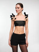 Black tailored mini shorts by MOSAÏKA detail with side pocket